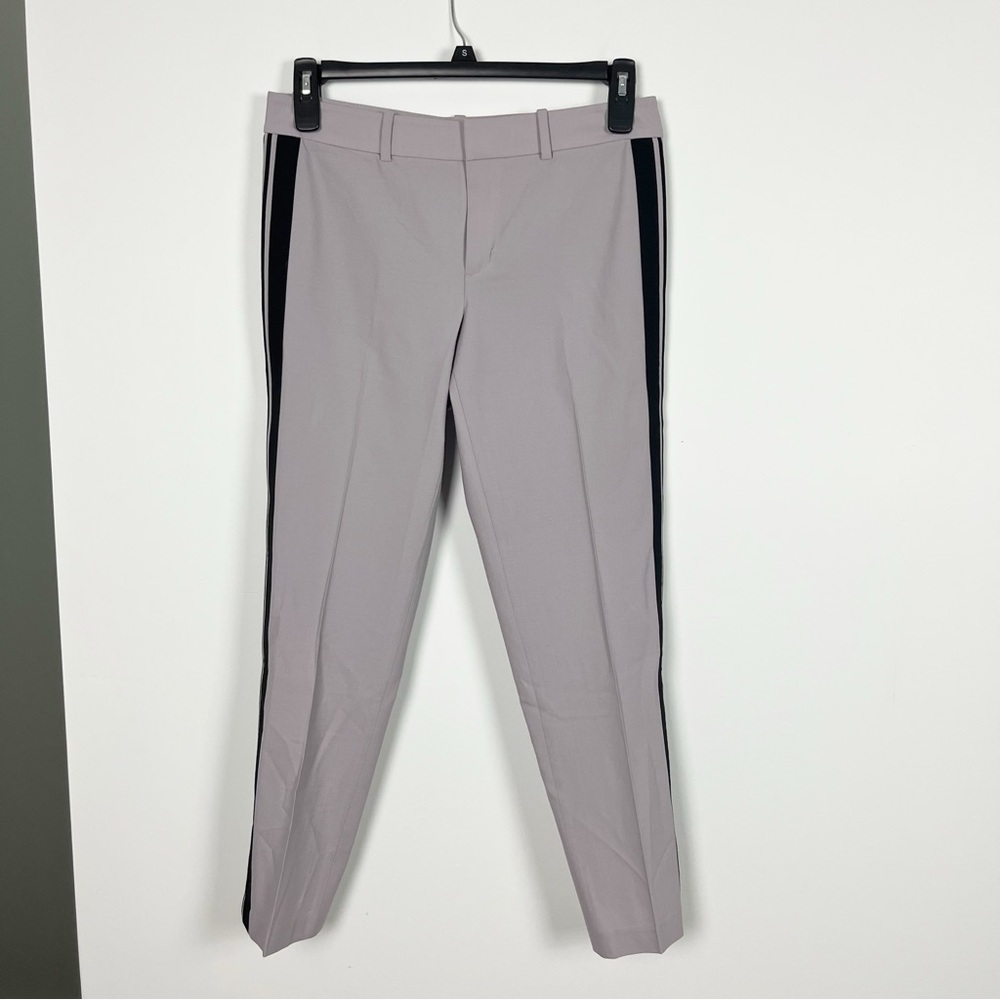 Vince Women’s Gray Pants Trouser with Black Stripe Size 6